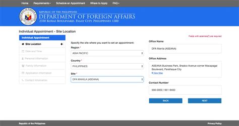 dfa calasiao online appointment for renewal